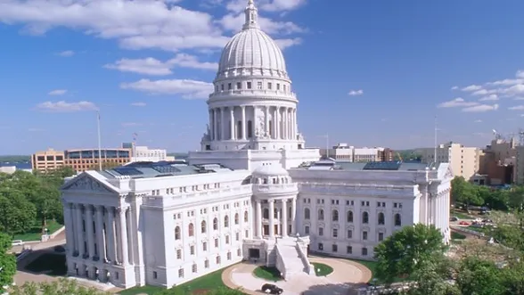 Wisconsin state capital birds eye view